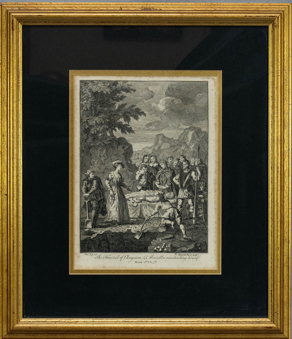 Engravings, William Hogarth, Rare circa 1756, set of 6 Don Quixote etc