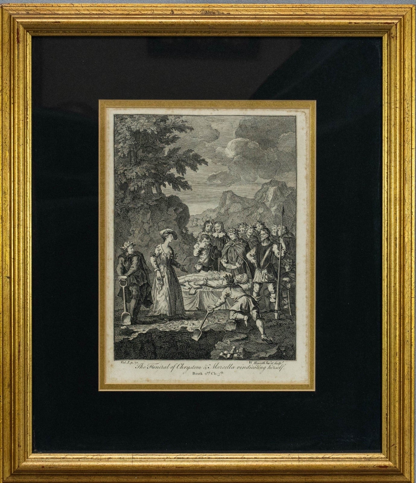 Engravings, William Hogarth, Rare circa 1756, set of 6 Don Quixote etc
