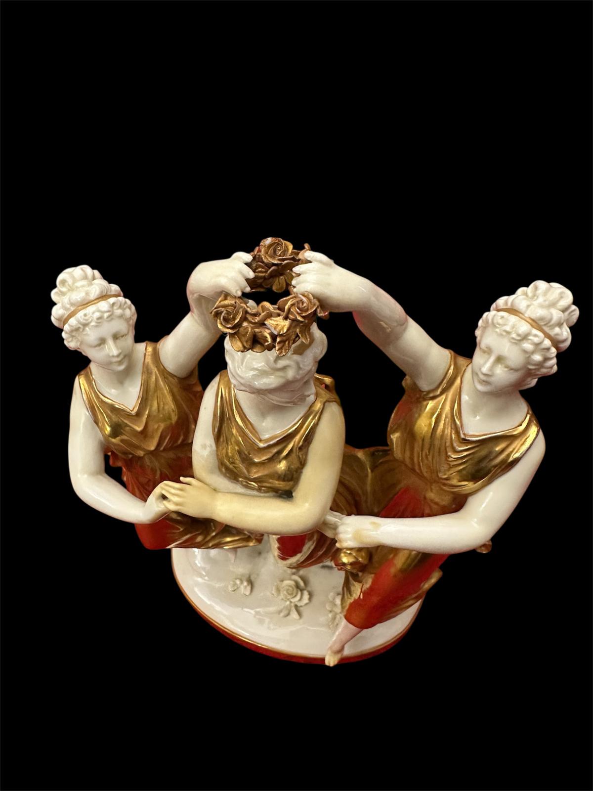 Three Graces, Porcelain, Late 19th Century, Possibly Dresden,