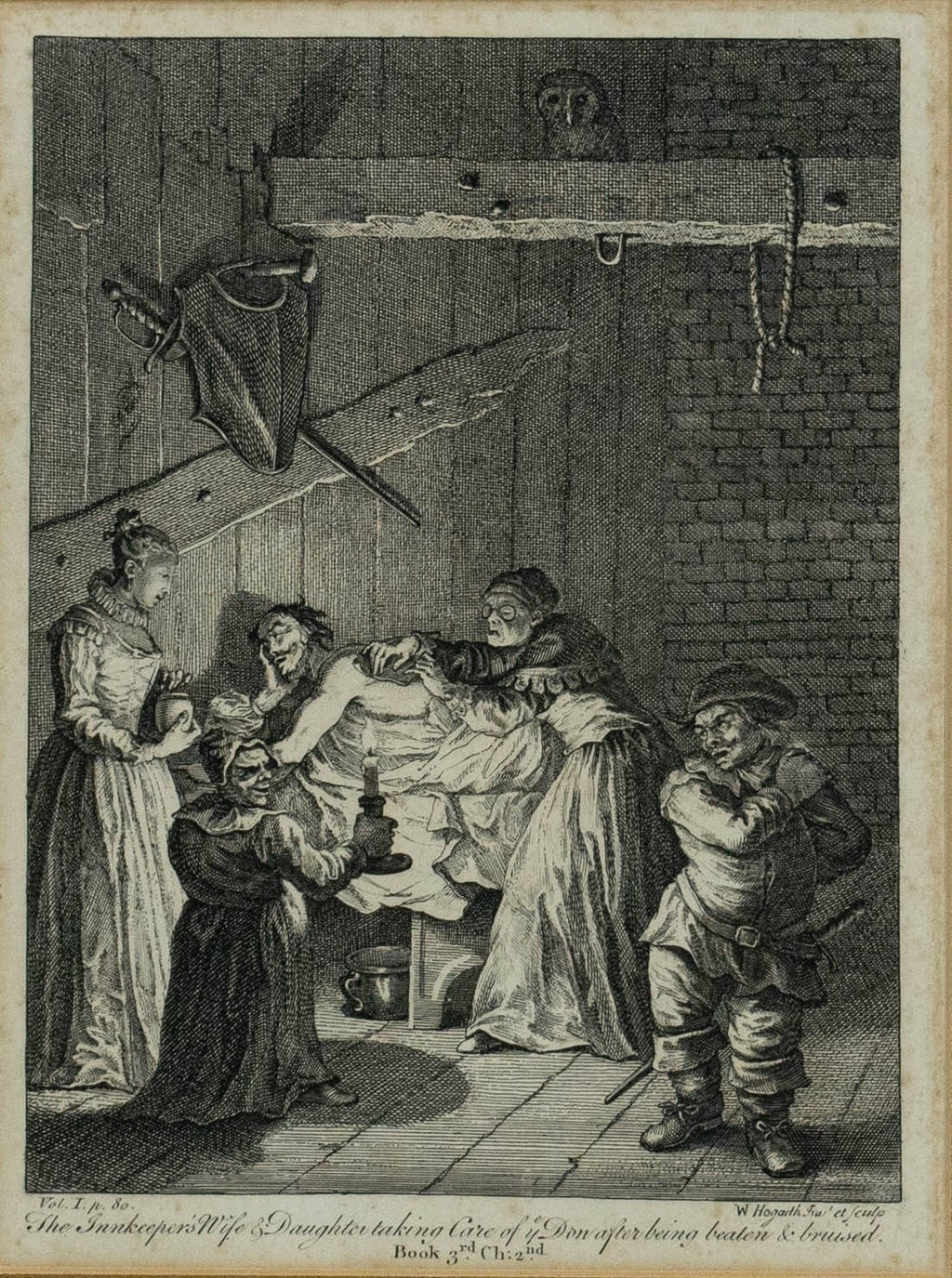 Engravings, William Hogarth, Rare circa 1756, set of 6 Don Quixote etc