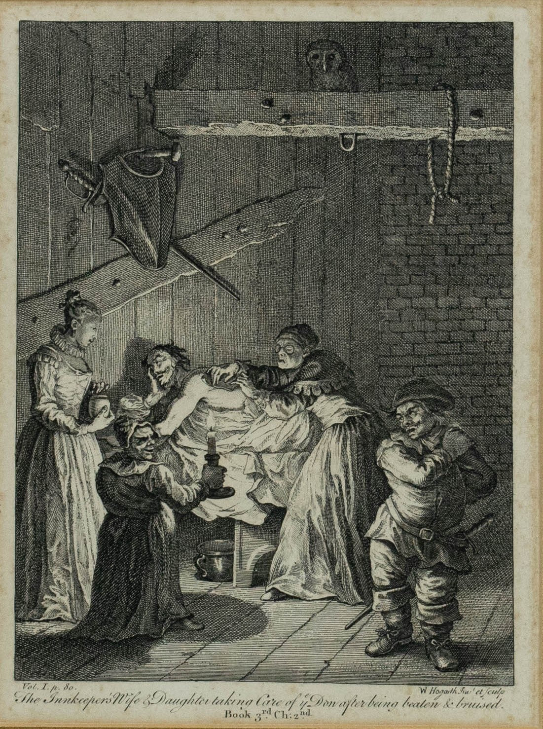 Engravings, William Hogarth, Rare circa 1756, set of 6 Don Quixote etc