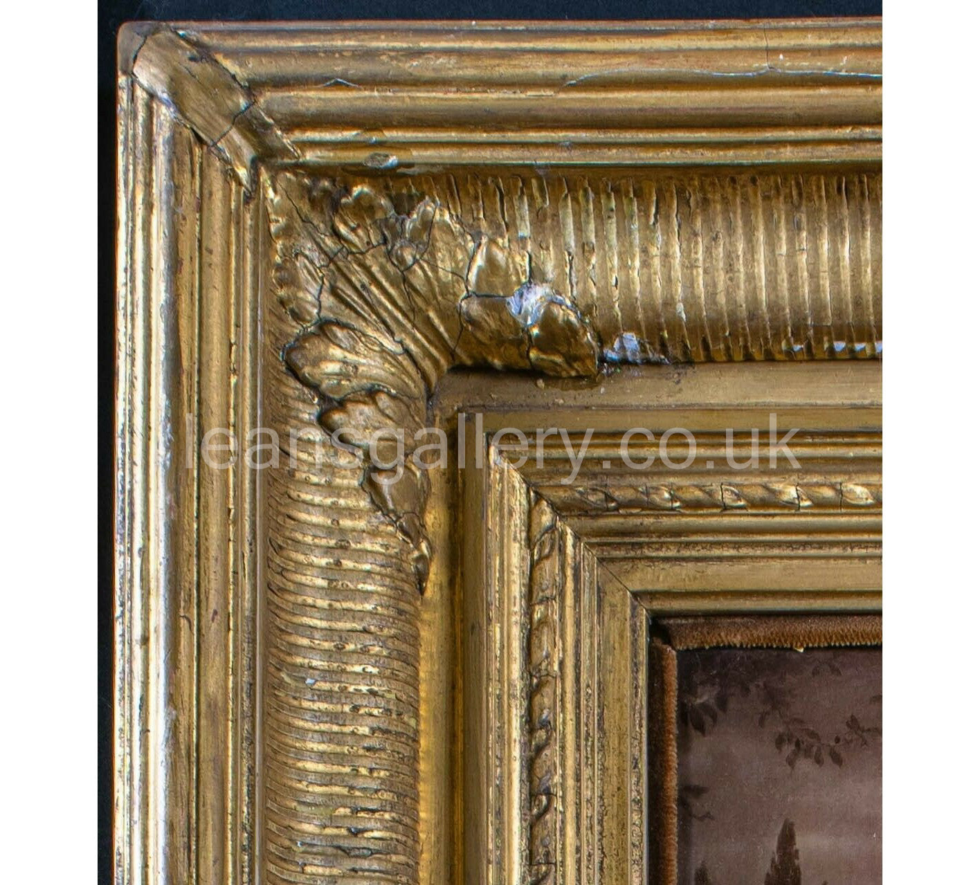 Antique, Chrystoleagram, Lady with fruit Tray, Gilt Framed