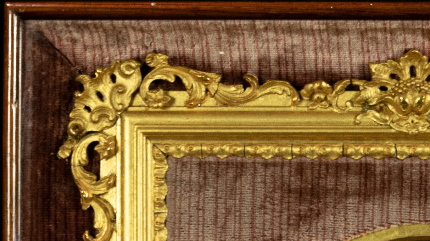 OIl Painting, 19th-Century, Antique, Porcelain, Painting, Madonna, Gilt Framed