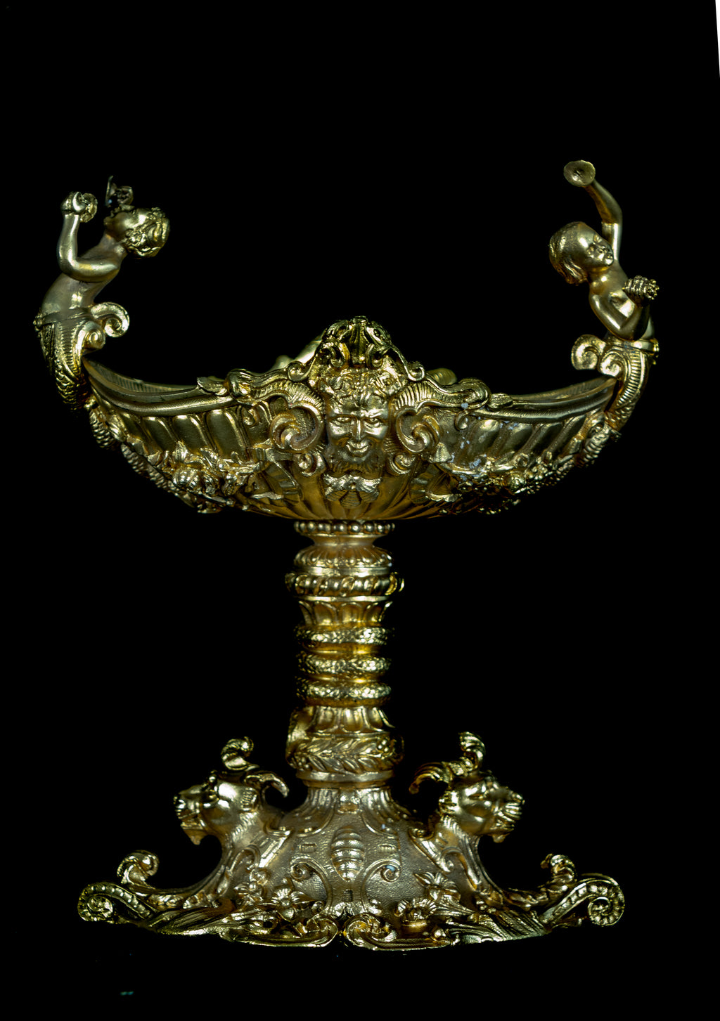 Tazza, Late 19/20th Century, Gilt Bronze, Rococo Form