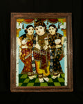 Antique, Reverse, Glass Painting, 19th C, South Indian, Lord Krishna