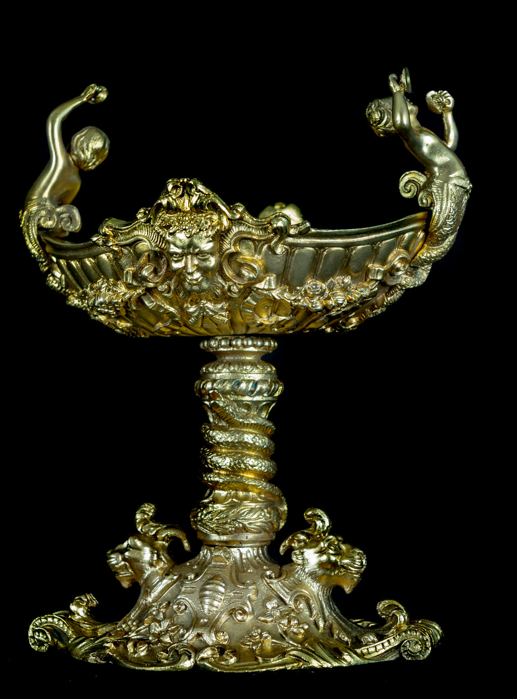 Tazza, Late 19/20th Century, Gilt Bronze, Rococo Form