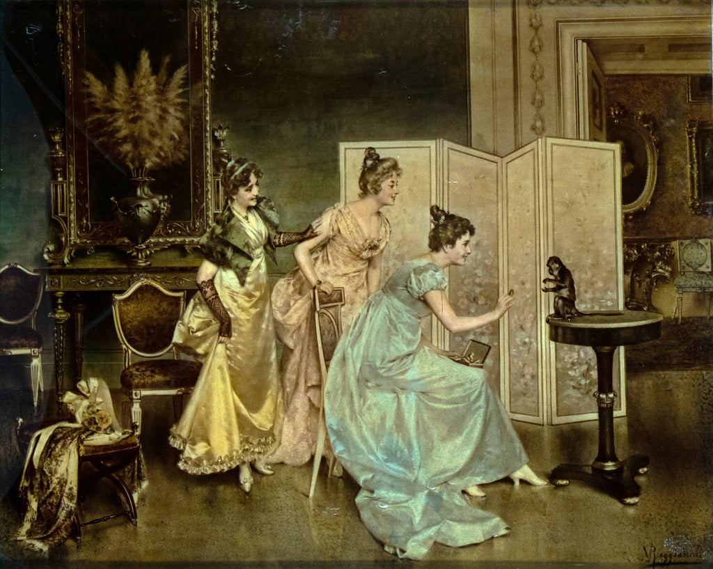 Chrystoleagram, Ladies with a playful Monkey