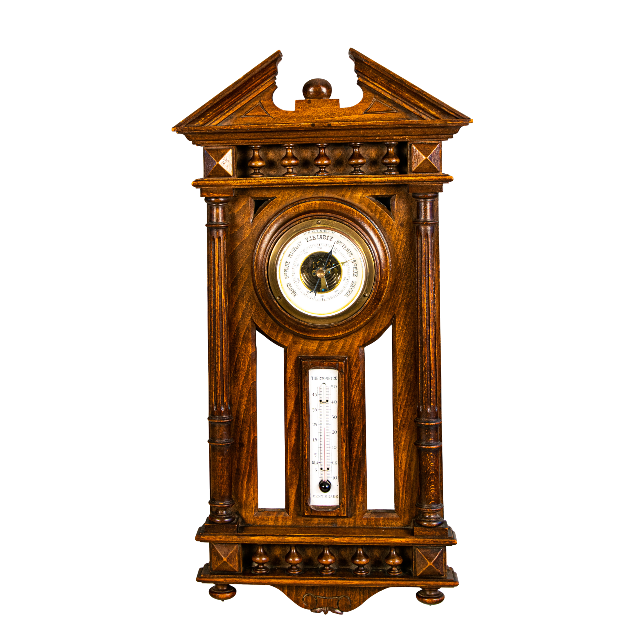Barometer, antique,  Georgian style, barometer, oak, thermometer,