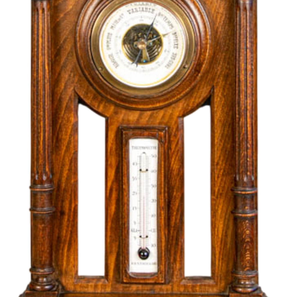 Barometer, antique,  Georgian style, barometer, oak, thermometer,