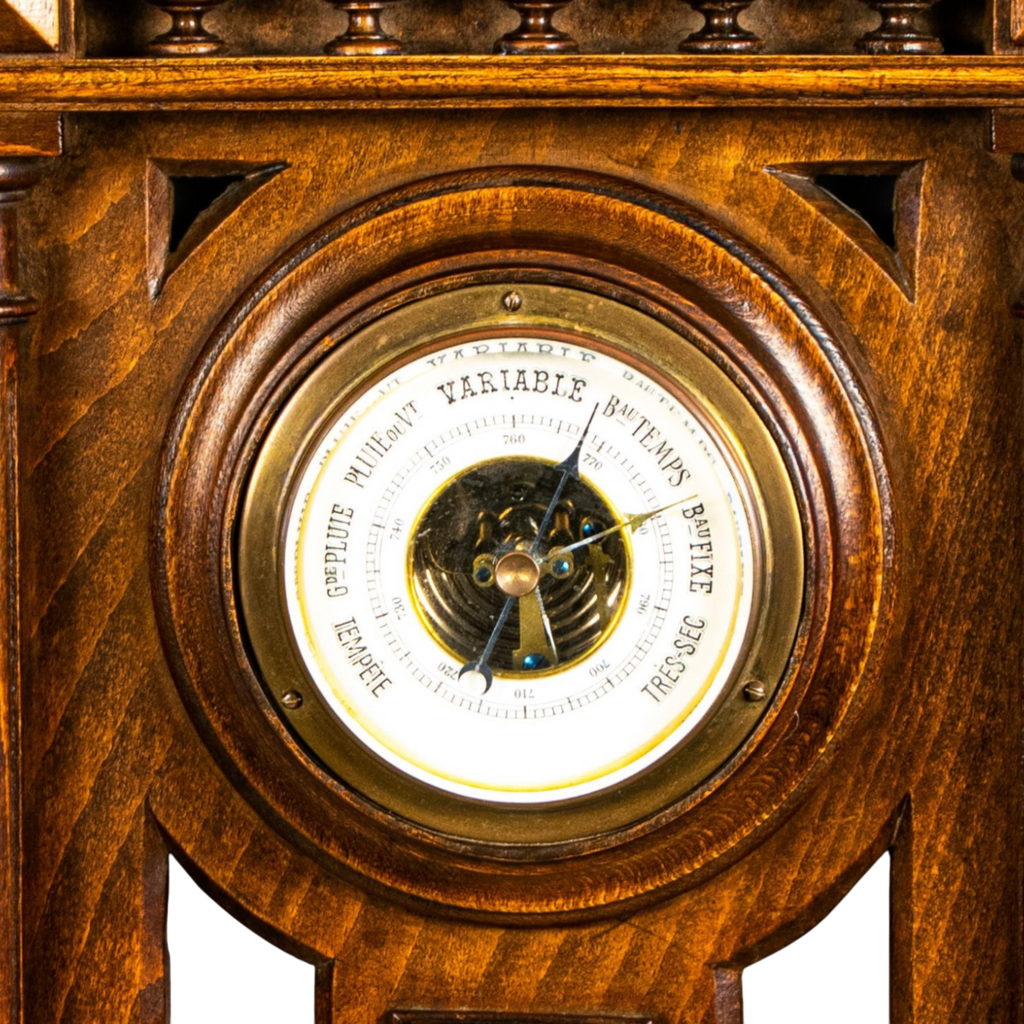 Barometer, antique,  Georgian style, barometer, oak, thermometer,