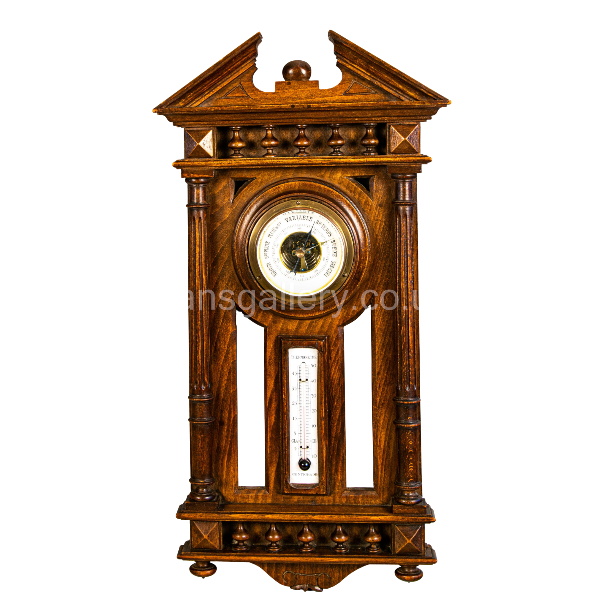 Barometer, antique,  Georgian style, barometer, oak, thermometer,