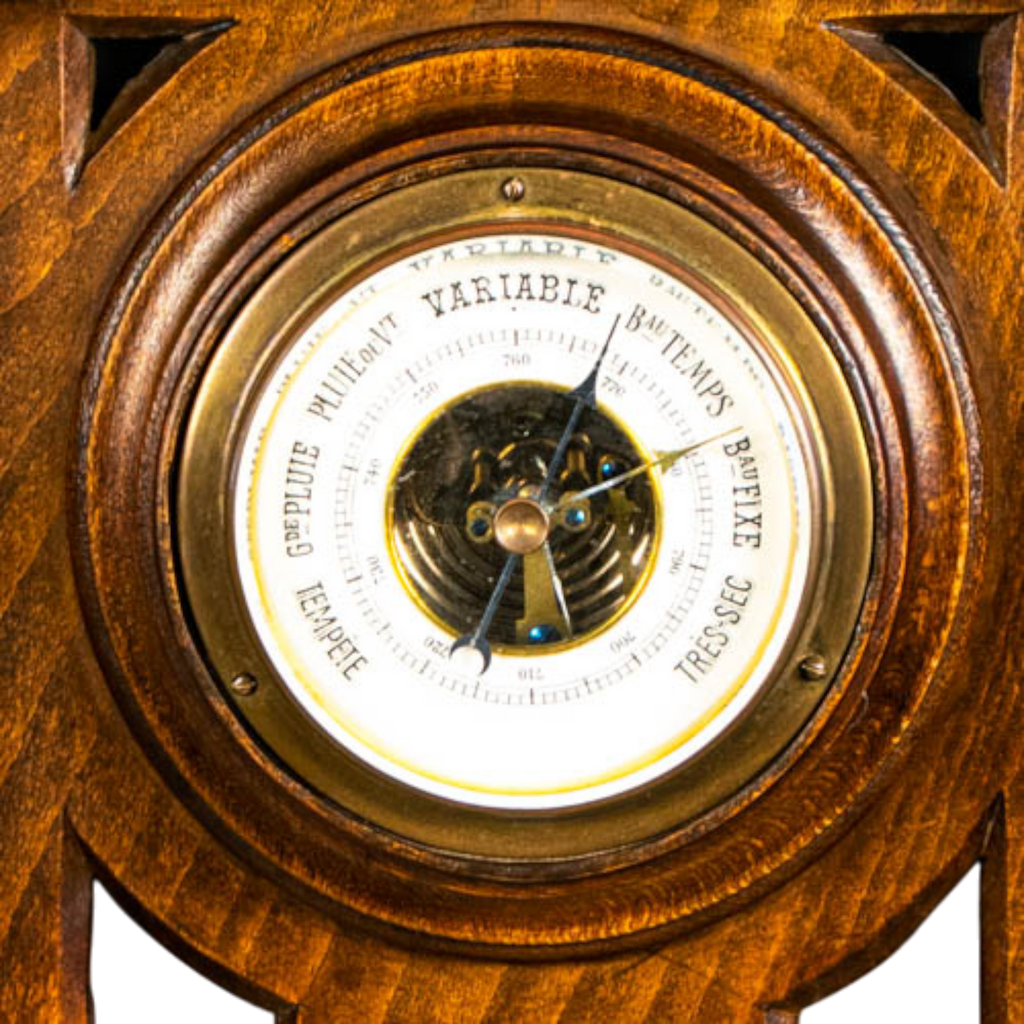 Barometer, antique,  Georgian style, barometer, oak, thermometer,