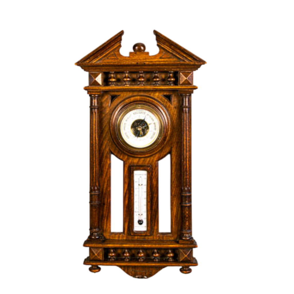 Barometer, antique,  Georgian style, barometer, oak, thermometer,