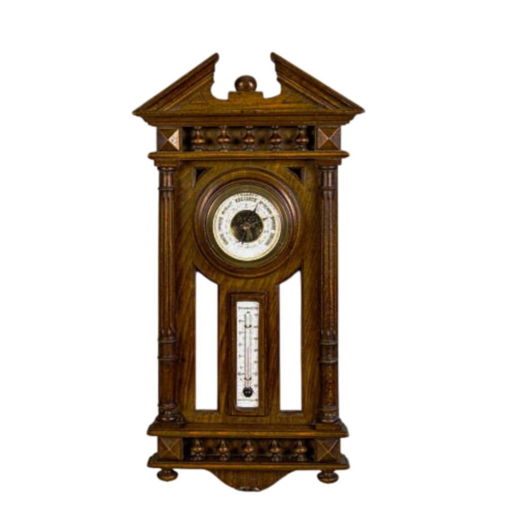 Barometer, antique,  Georgian style, barometer, oak, thermometer,