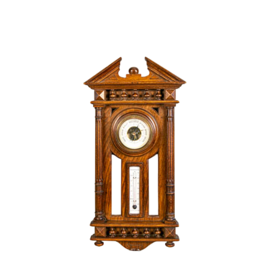 Barometer, antique,  Georgian style, barometer, oak, thermometer,