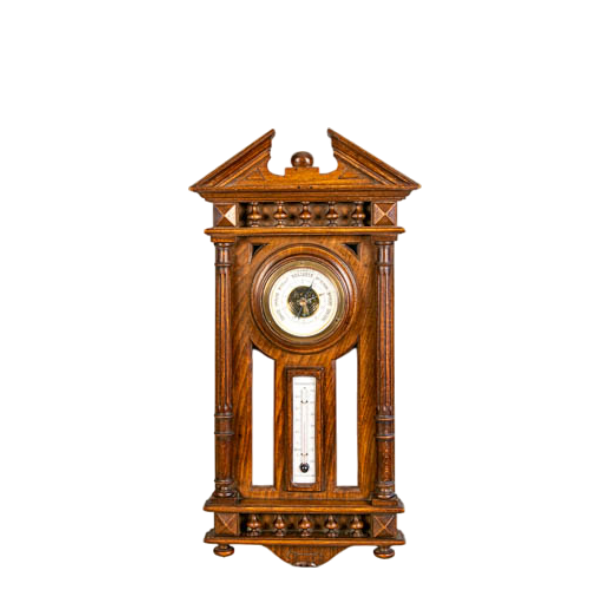 Barometer, antique,  Georgian style, barometer, oak, thermometer,