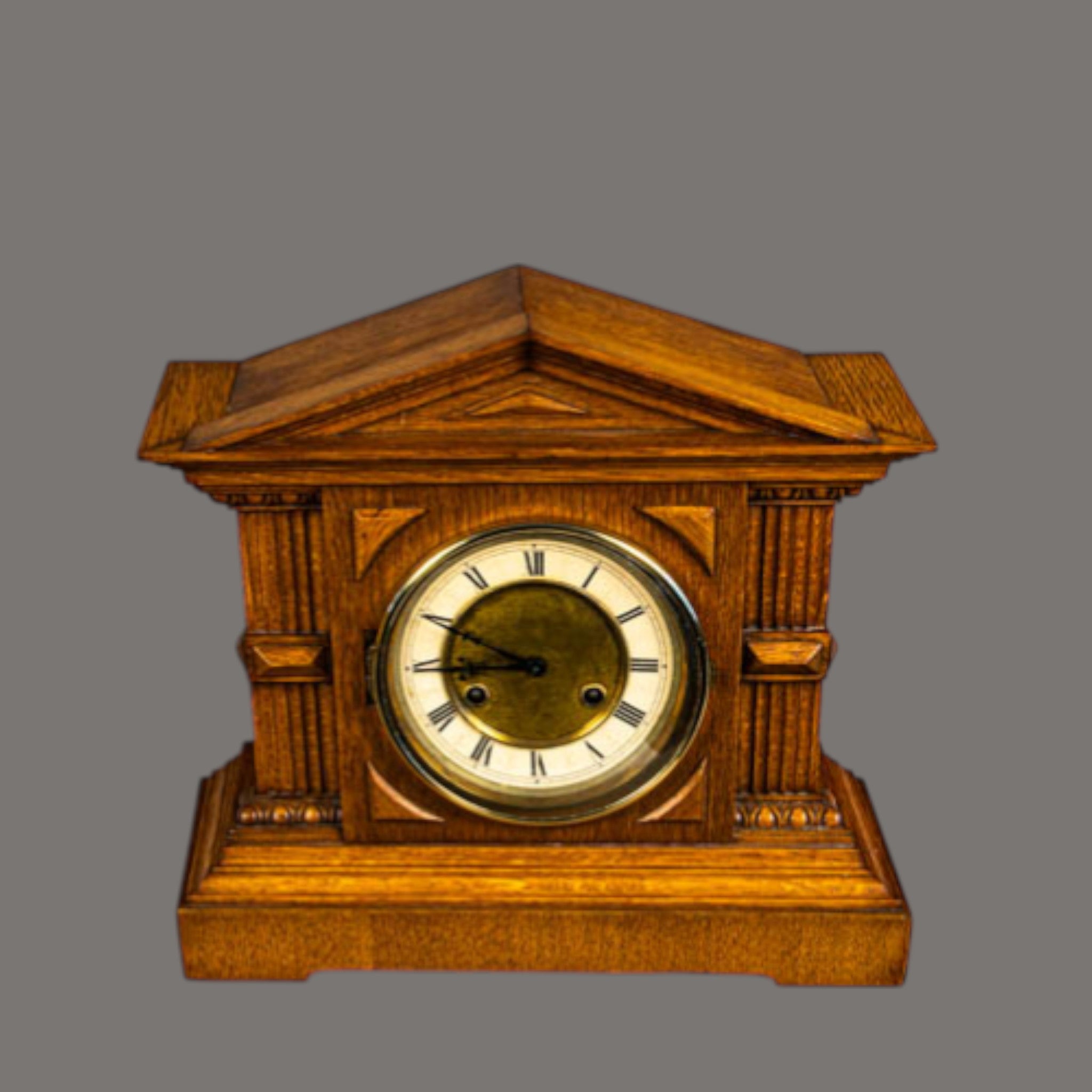 Mantle Clock, Edwardian, Architectural Design, Circa 1900