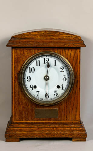 Antique Edwardian Mantle Clock 1900, Dated 1923, Original Key & Pendulum