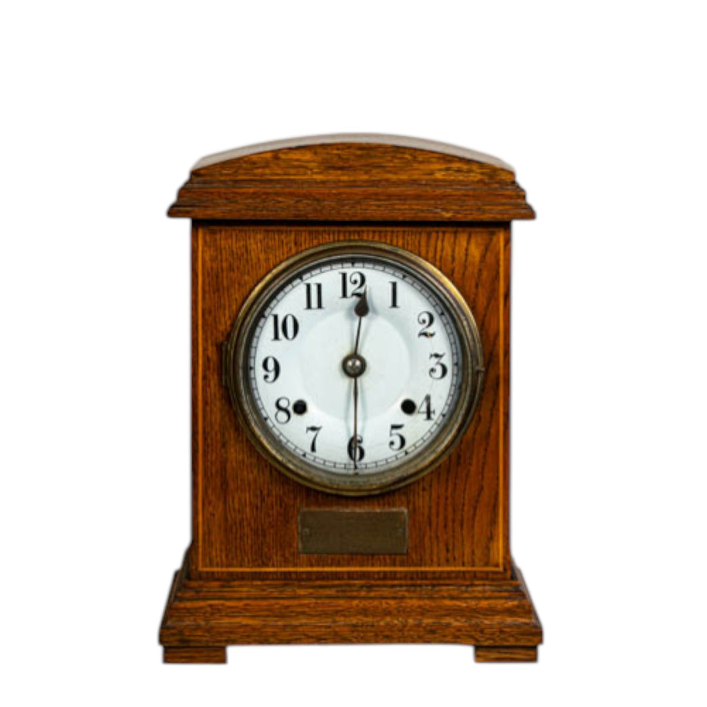 Antique Edwardian Mantle Clock 1900, Dated 1923, Original Key & Pendulum