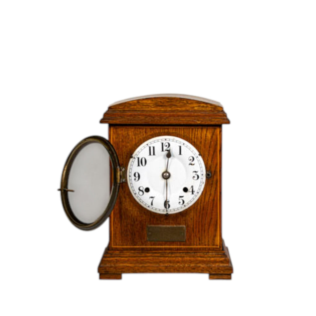 Antique Edwardian Mantle Clock 1900, Dated 1923, Original Key & Pendulum
