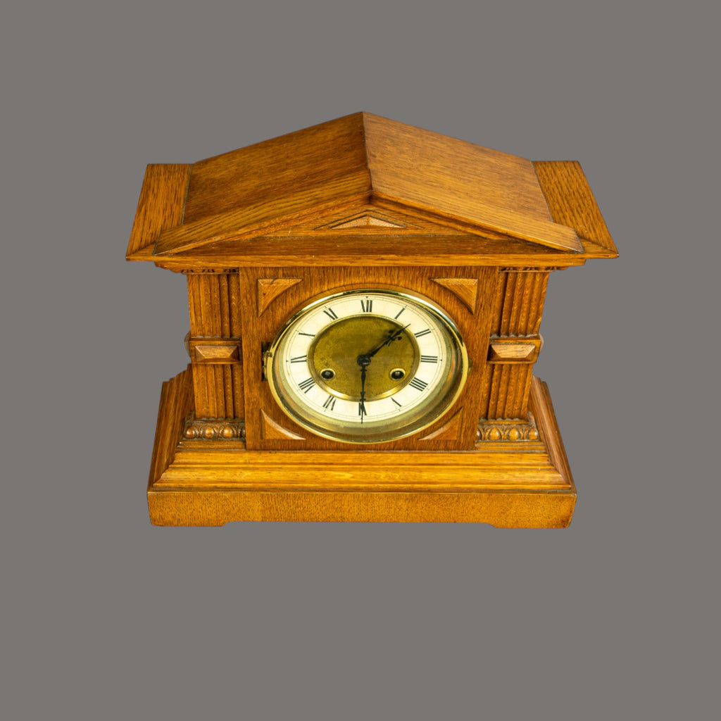 Mantle Clock, Edwardian, Architectural Design, Circa 1900