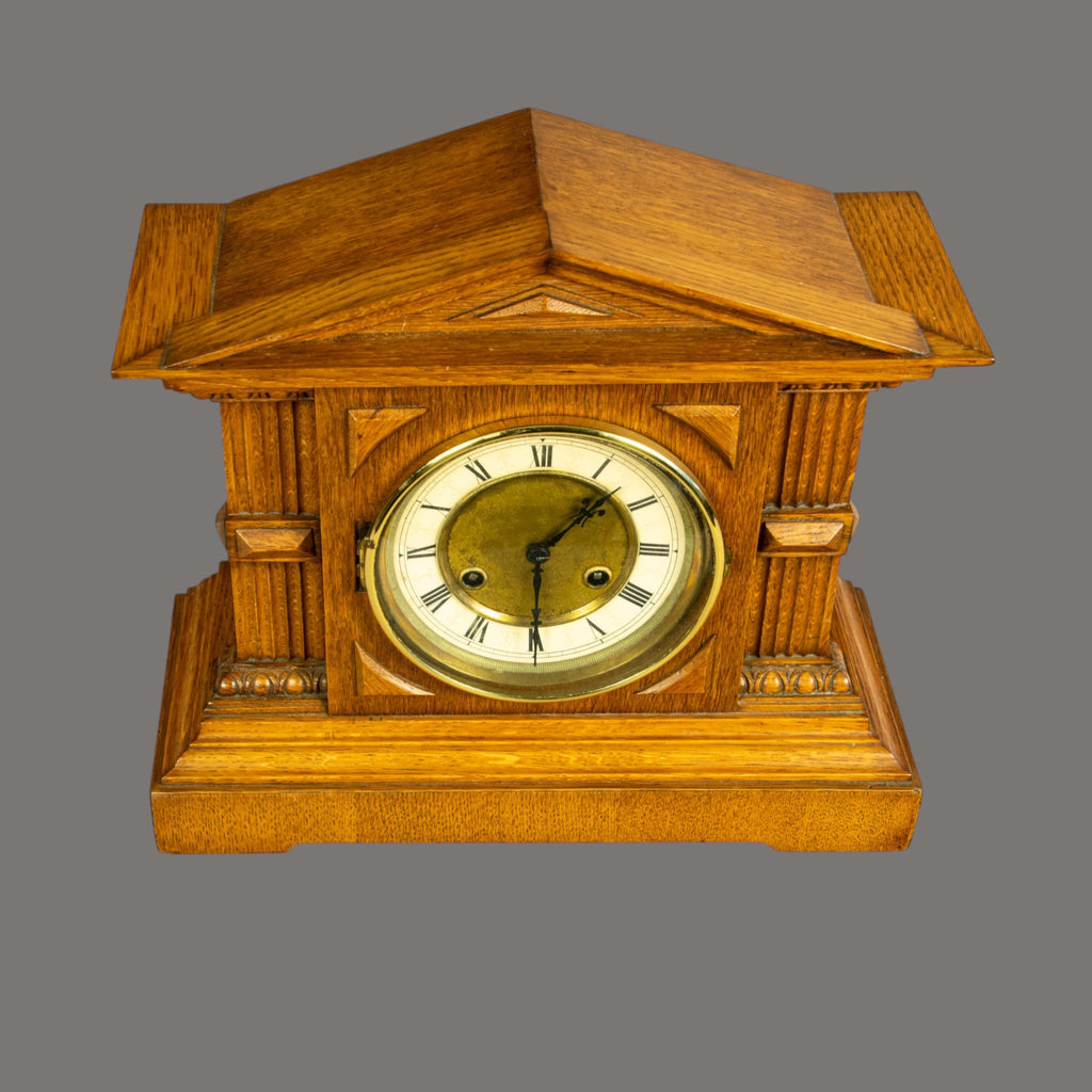 Mantle Clock, Edwardian, Architectural Design, Circa 1900