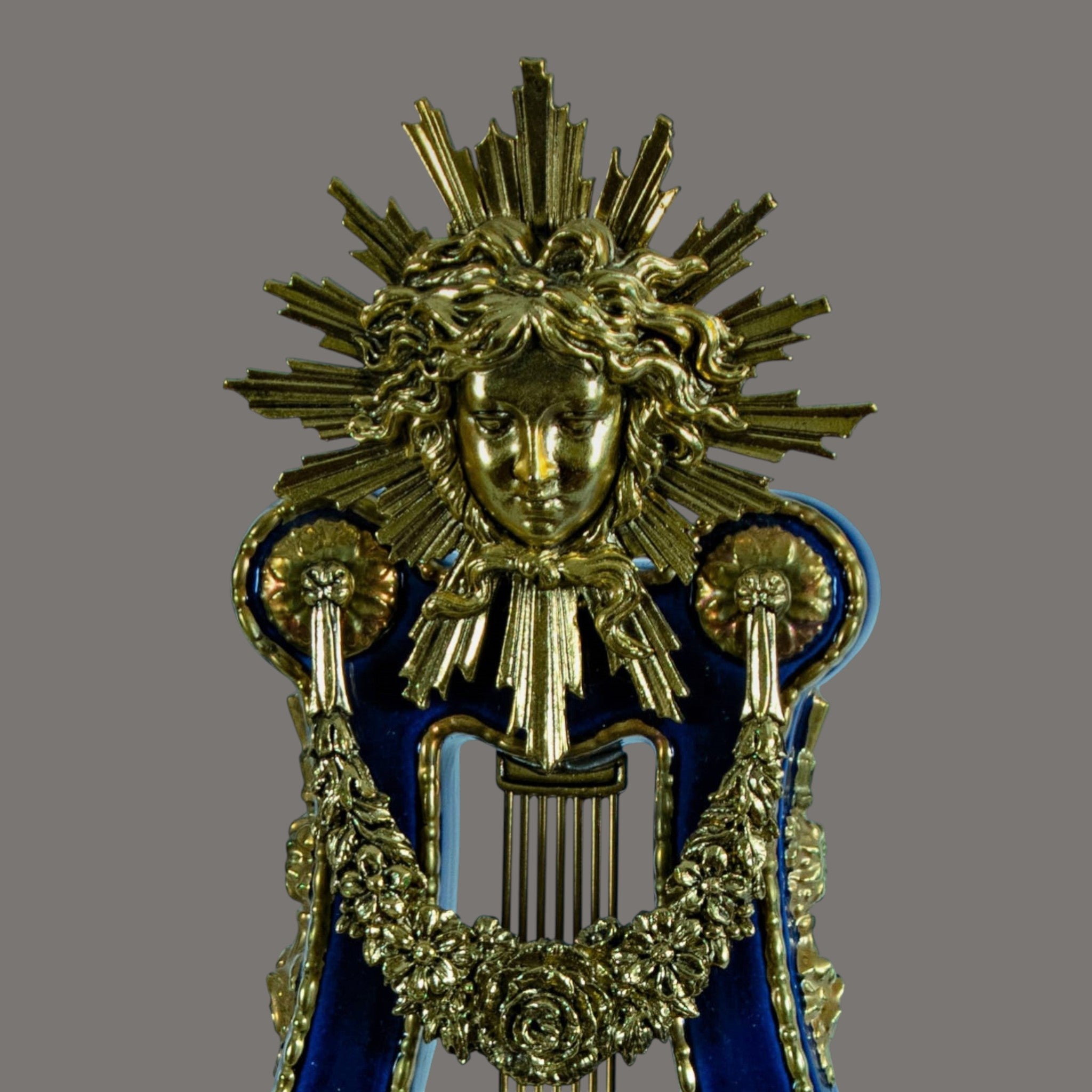 Mantle Clock, Marie Antoinette, Cobalt Blue Porcelain