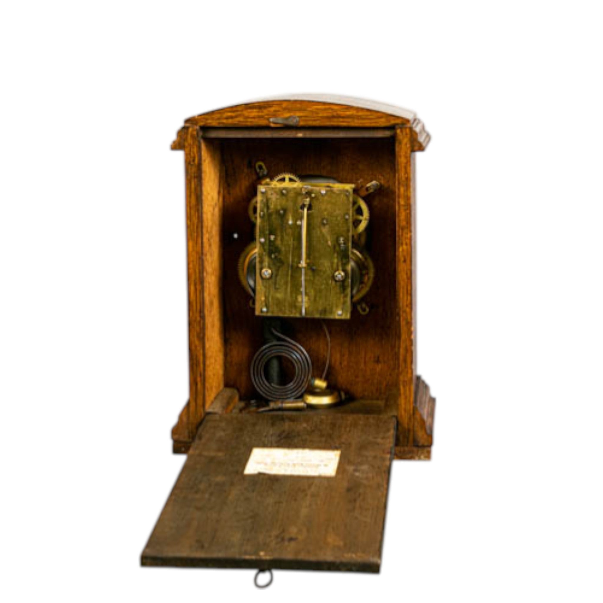 Antique Edwardian Mantle Clock 1900, Dated 1923, Original Key & Pendulum