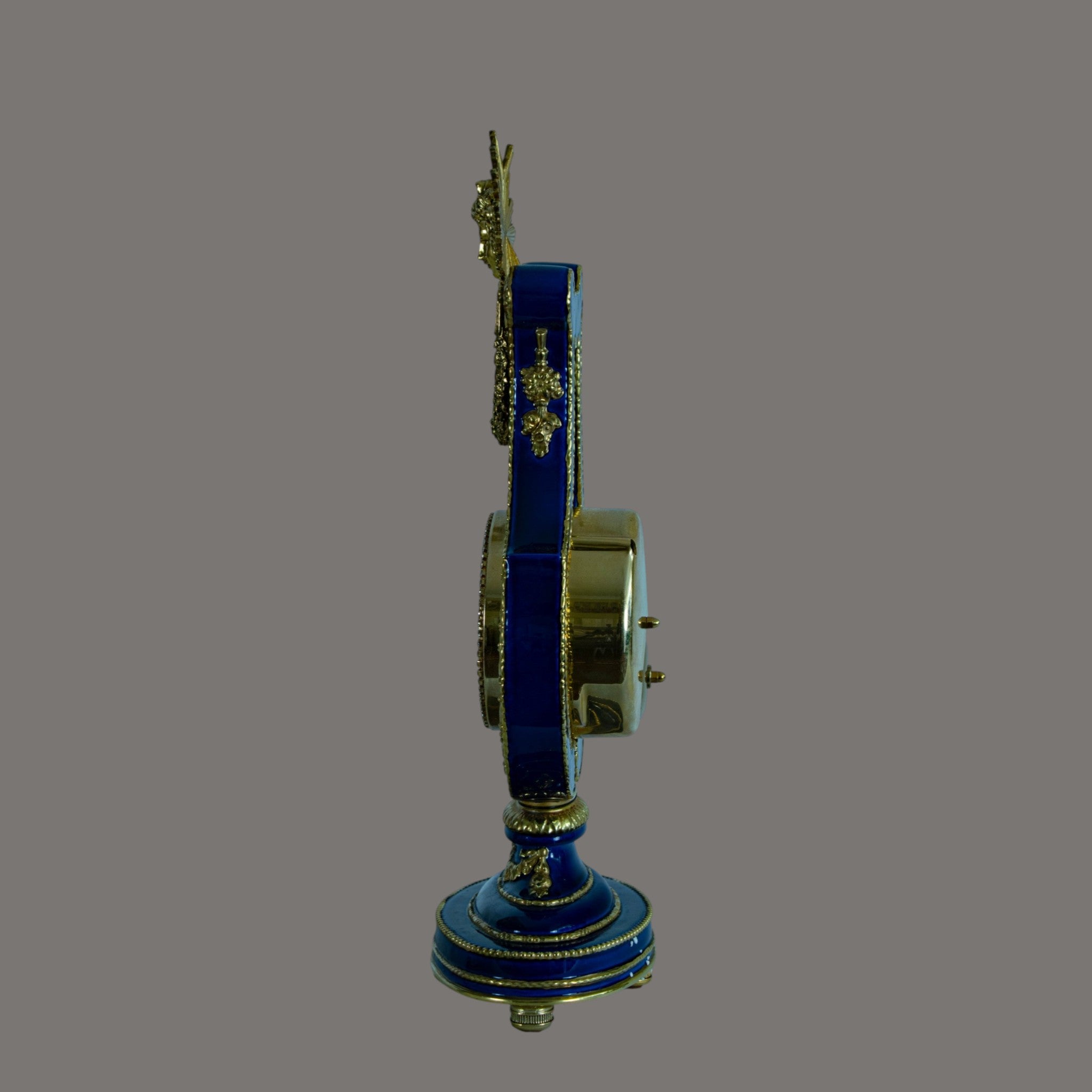 Mantle Clock, Marie Antoinette, Cobalt Blue Porcelain