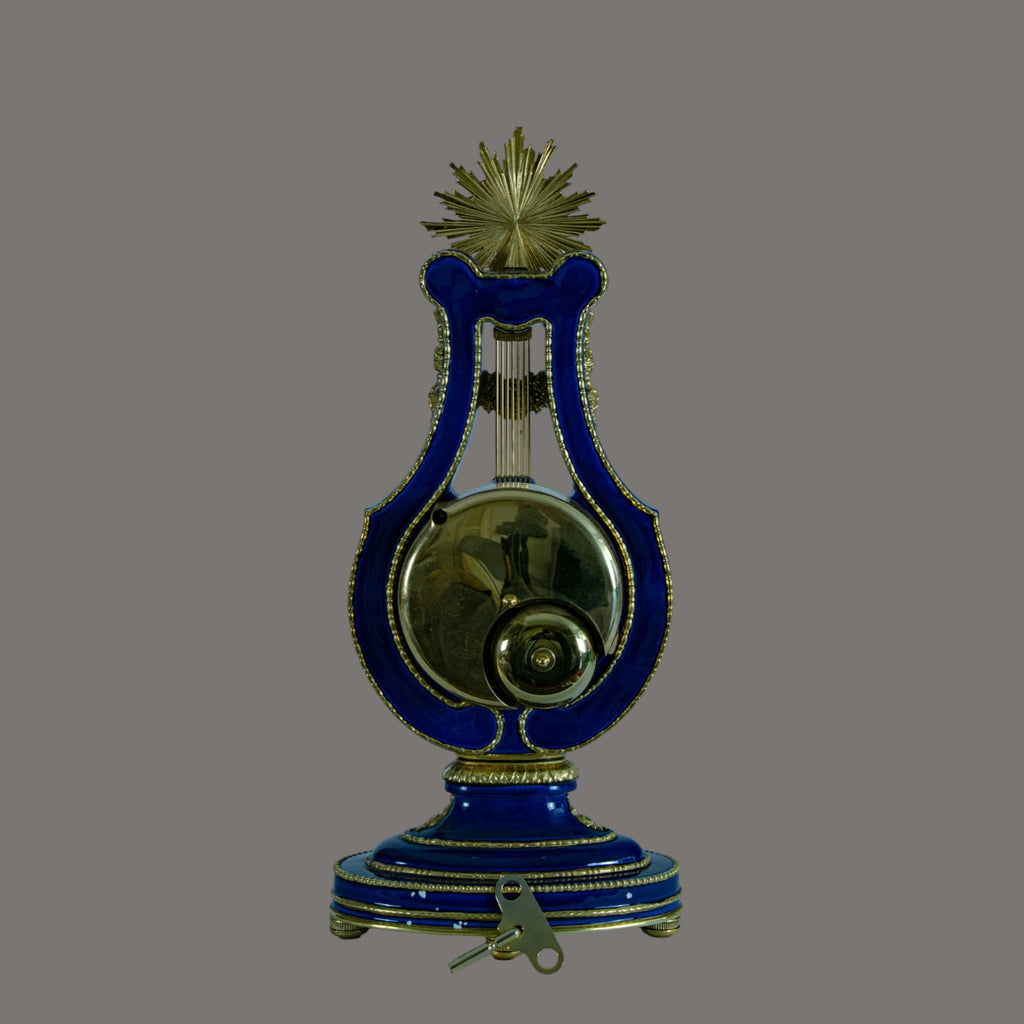 Mantle Clock, Marie Antoinette, Cobalt Blue Porcelain
