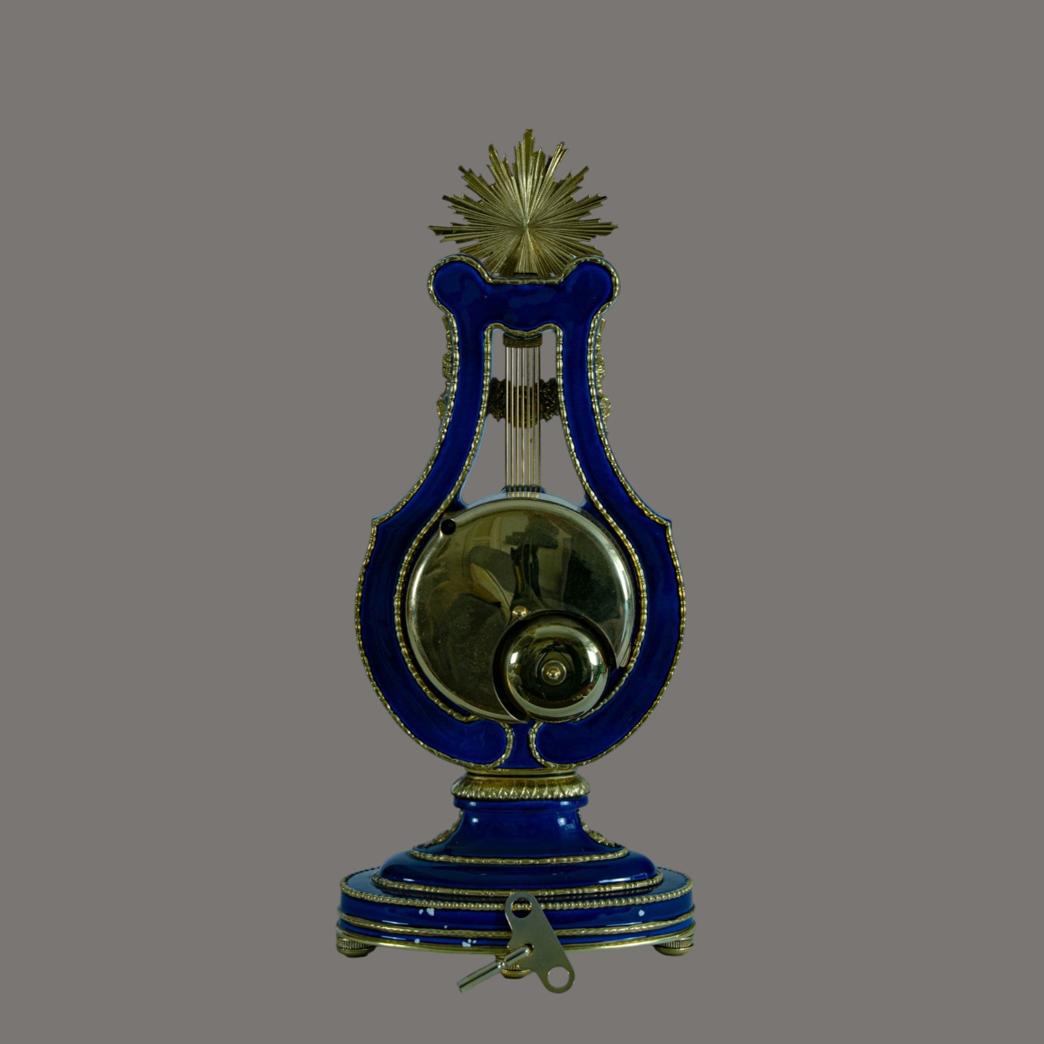 Mantle Clock, Marie Antoinette, Cobalt Blue Porcelain