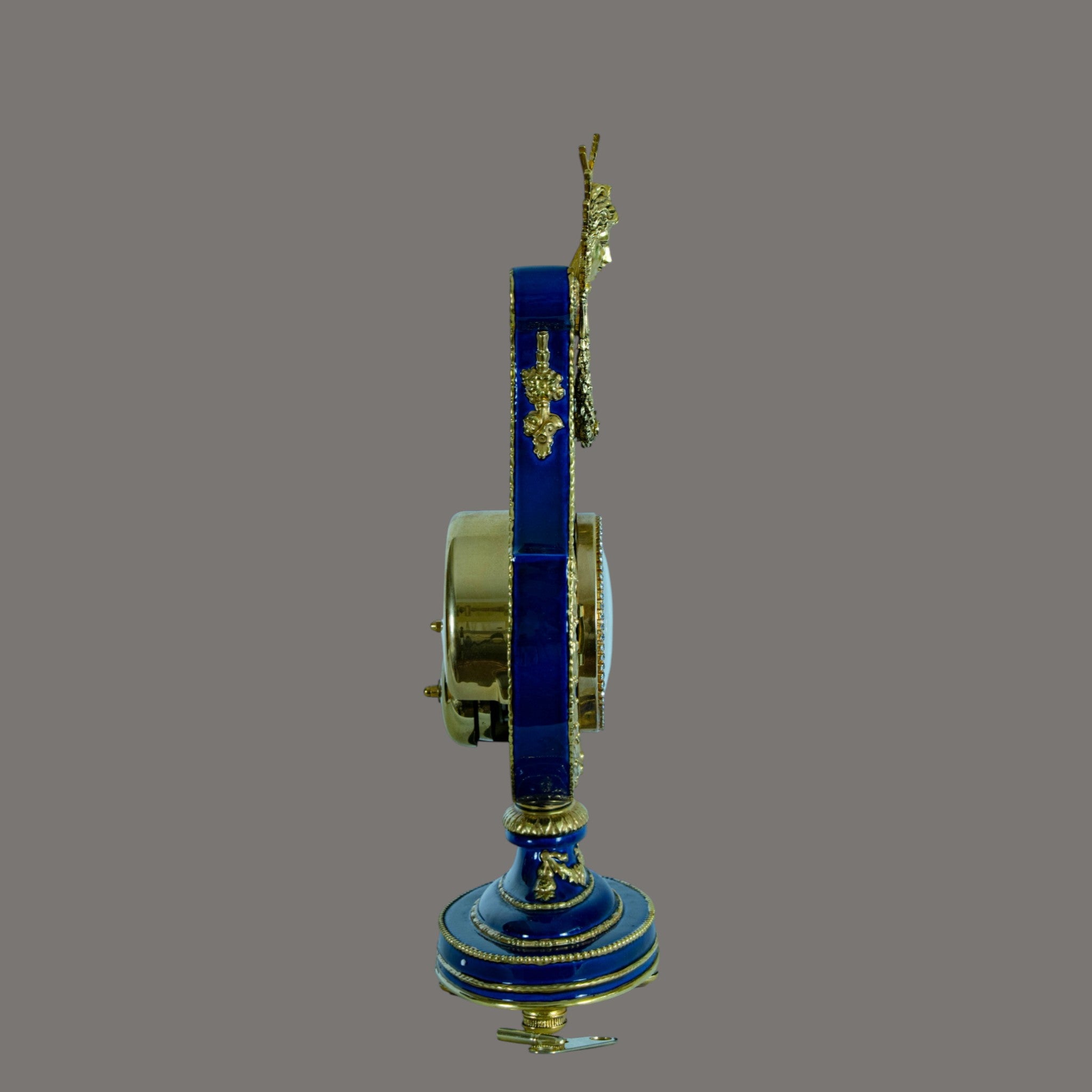 Mantle Clock, Marie Antoinette, Cobalt Blue Porcelain