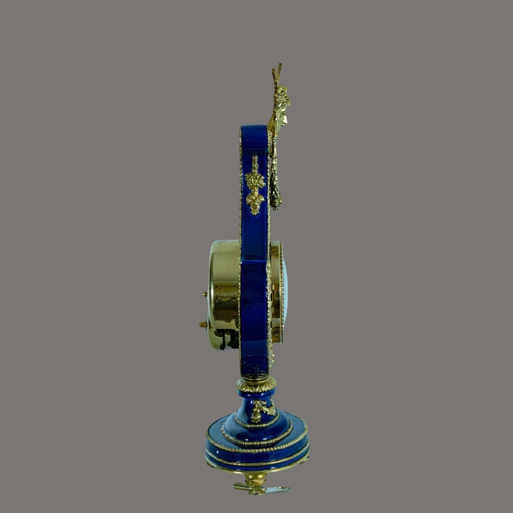 Mantle Clock, Marie Antoinette, Cobalt Blue Porcelain
