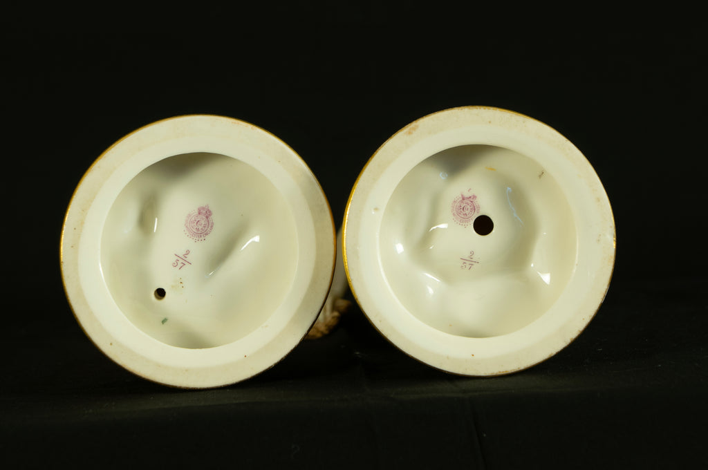 Royal Worcester ˜Joy and Sorrow™ Figurines by James Hadley, 1902, Antique