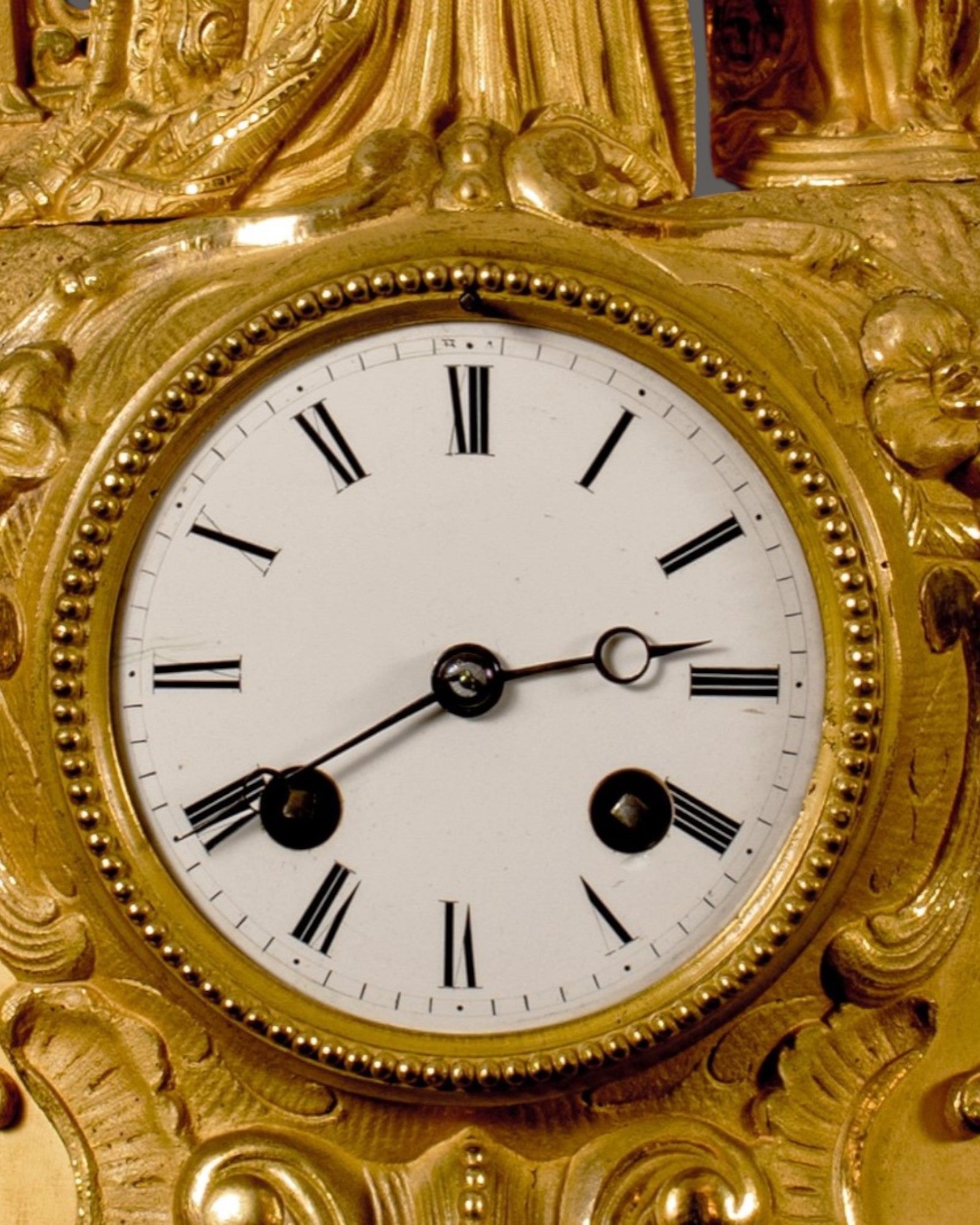 Mantle Clock, Antique, Lady with a book in Hand, French