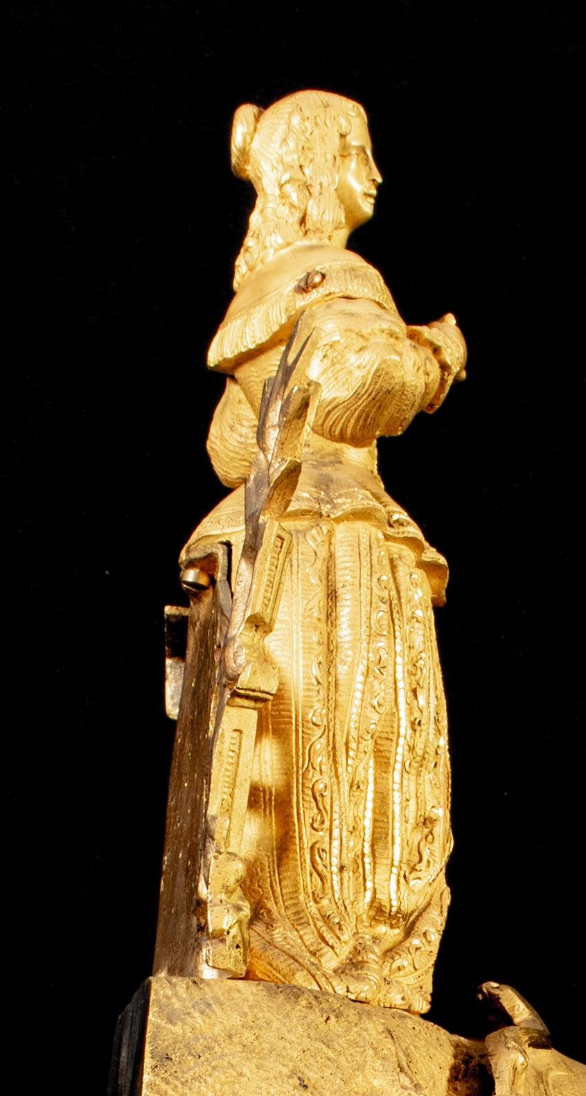 Mantle Clock, Antique, Lady with a book in Hand, French