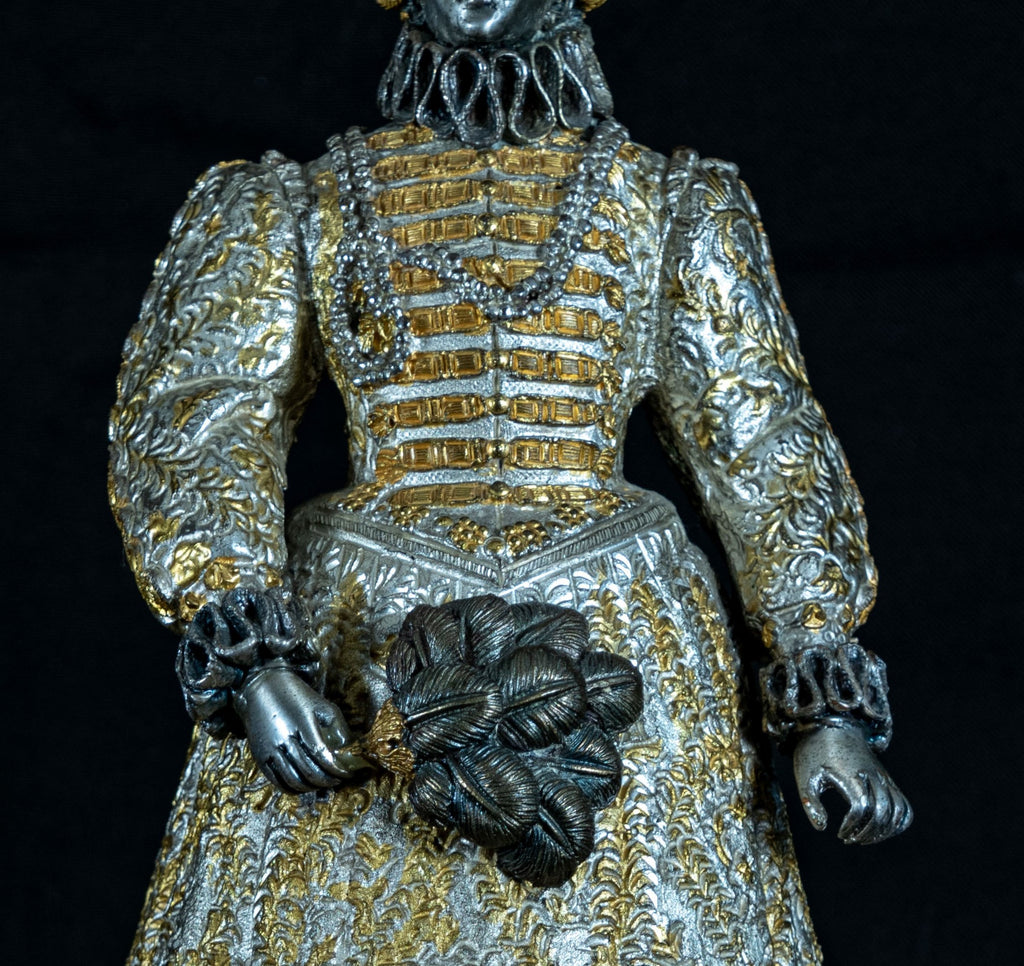 Queen Elizabeth I, Bronze, Gilded and Silvered, Onyx Base, Contemporary