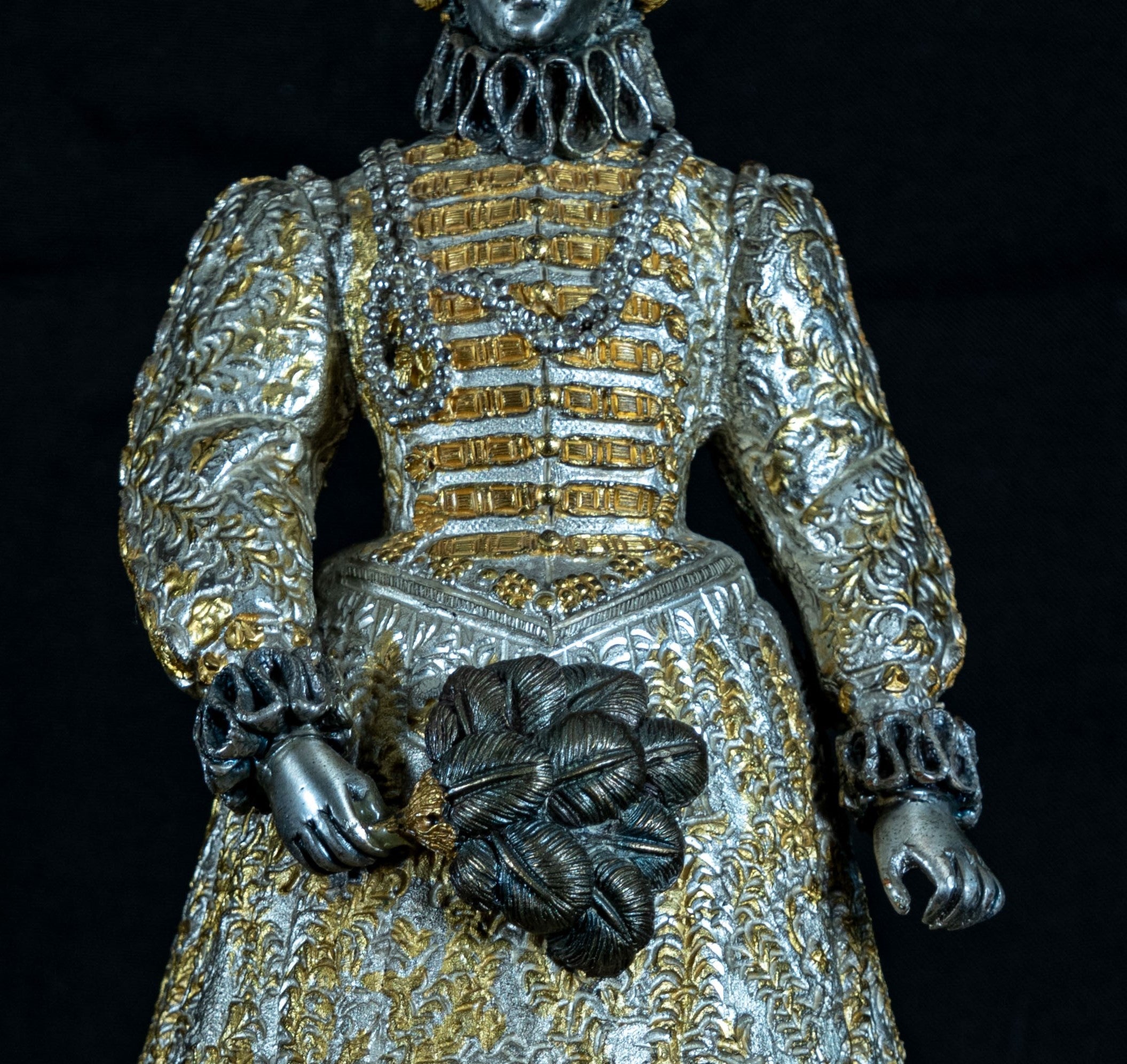 Queen Elizabeth I, Bronze, Gilded and Silvered, Onyx Base, Contemporary