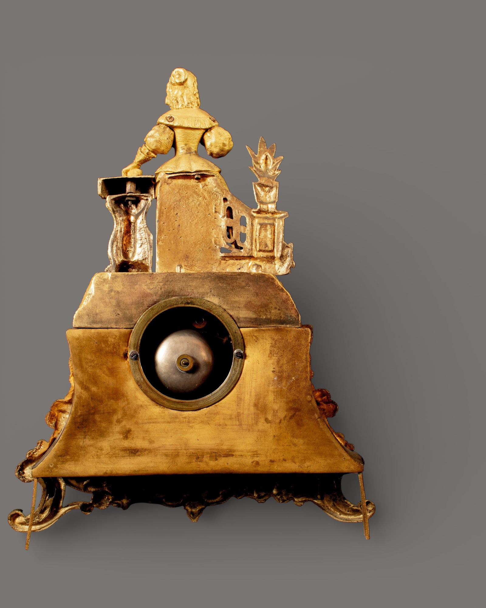 Mantle Clock, Antique, Lady with a book in Hand, French