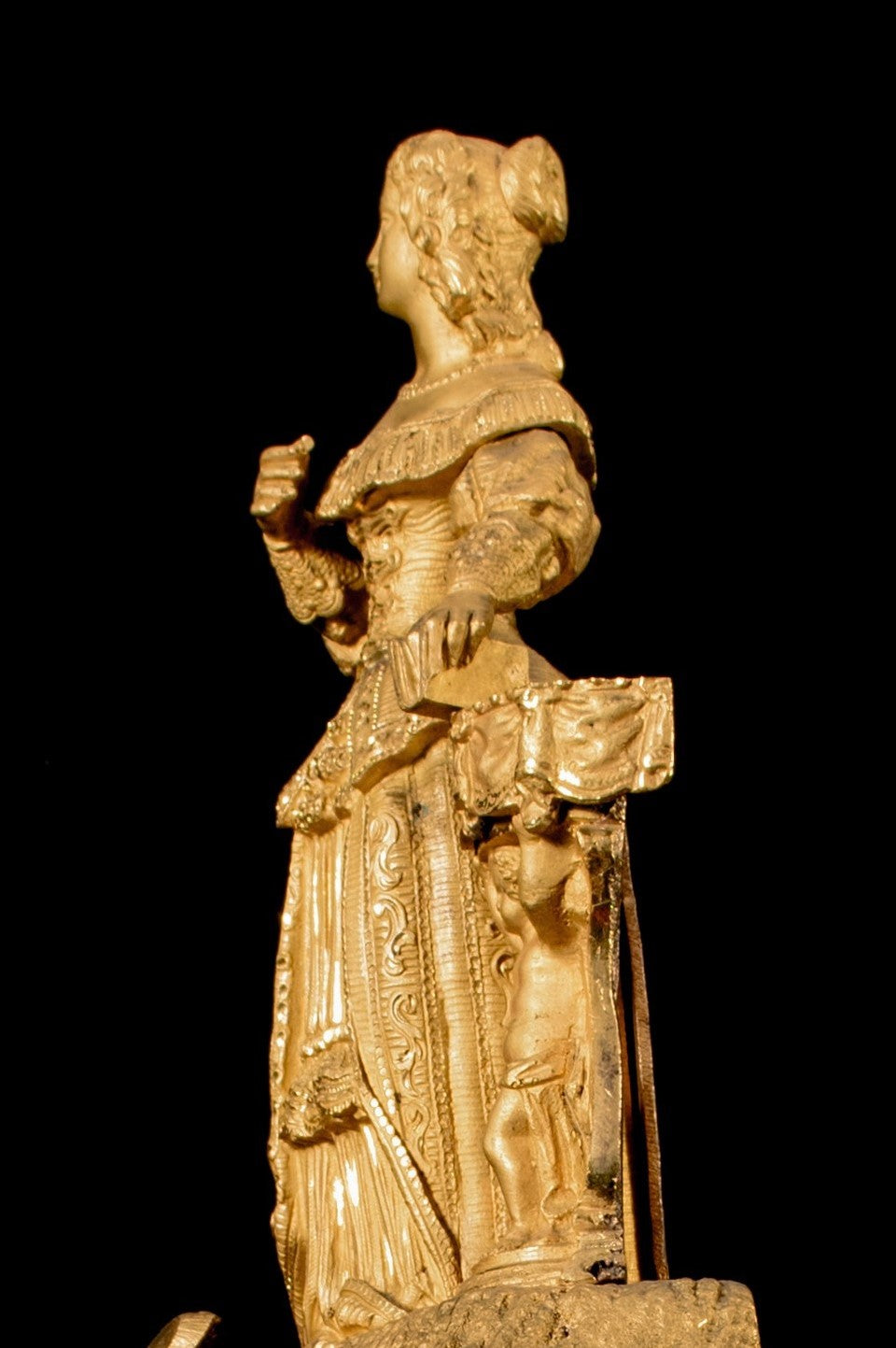 Mantle Clock, Antique, Lady with a book in Hand, French