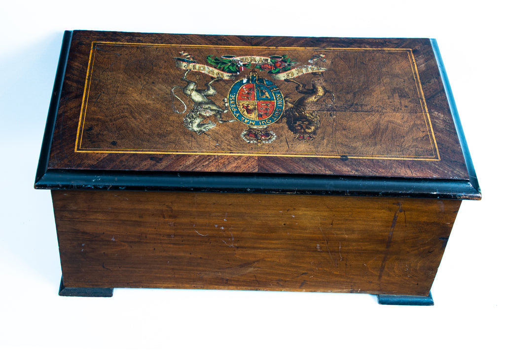 Music Box, Antique , with British Coat of Arms