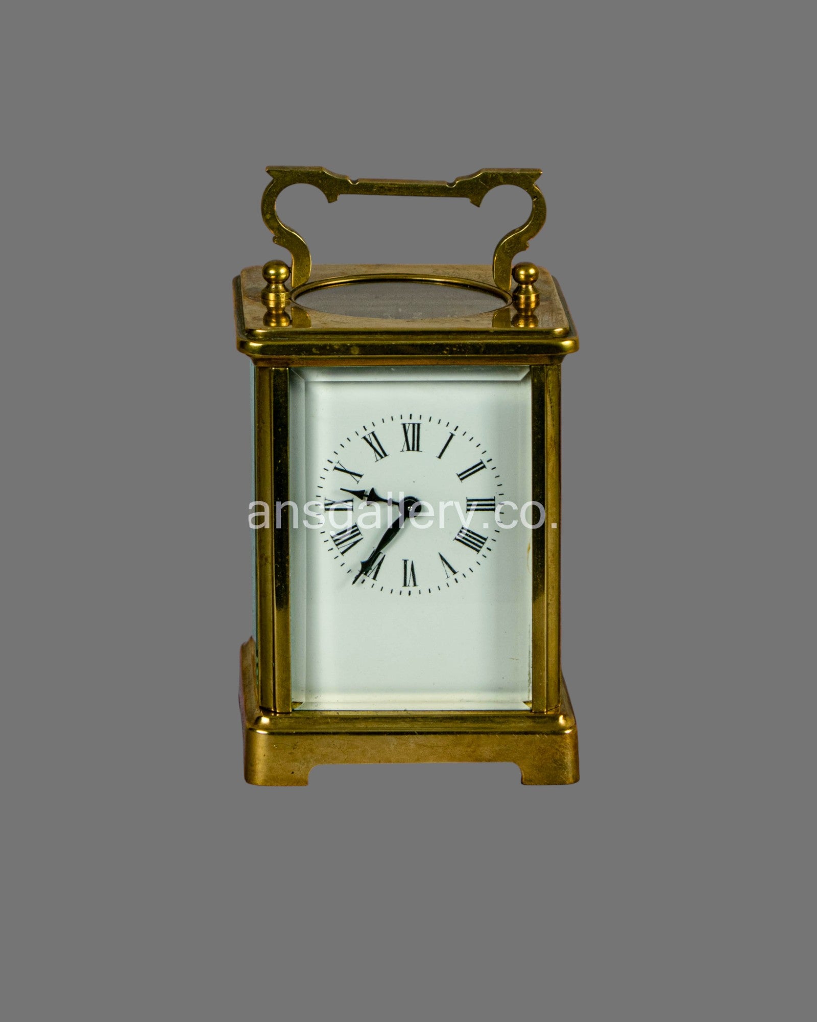 Carriage Clock, Vintage, Gilt Brass, English,