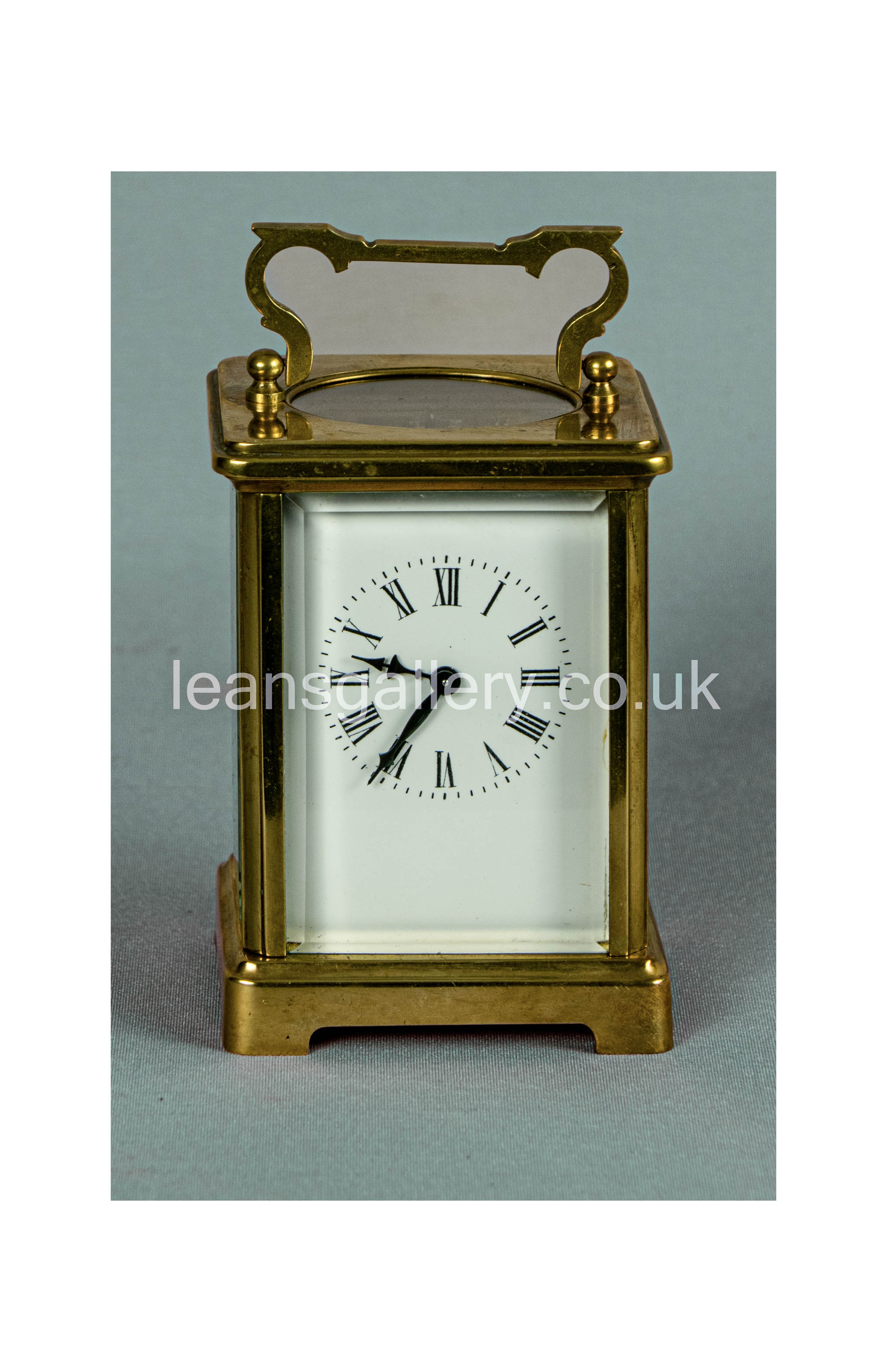 Carriage Clock,Antique, British, Brass Gilded