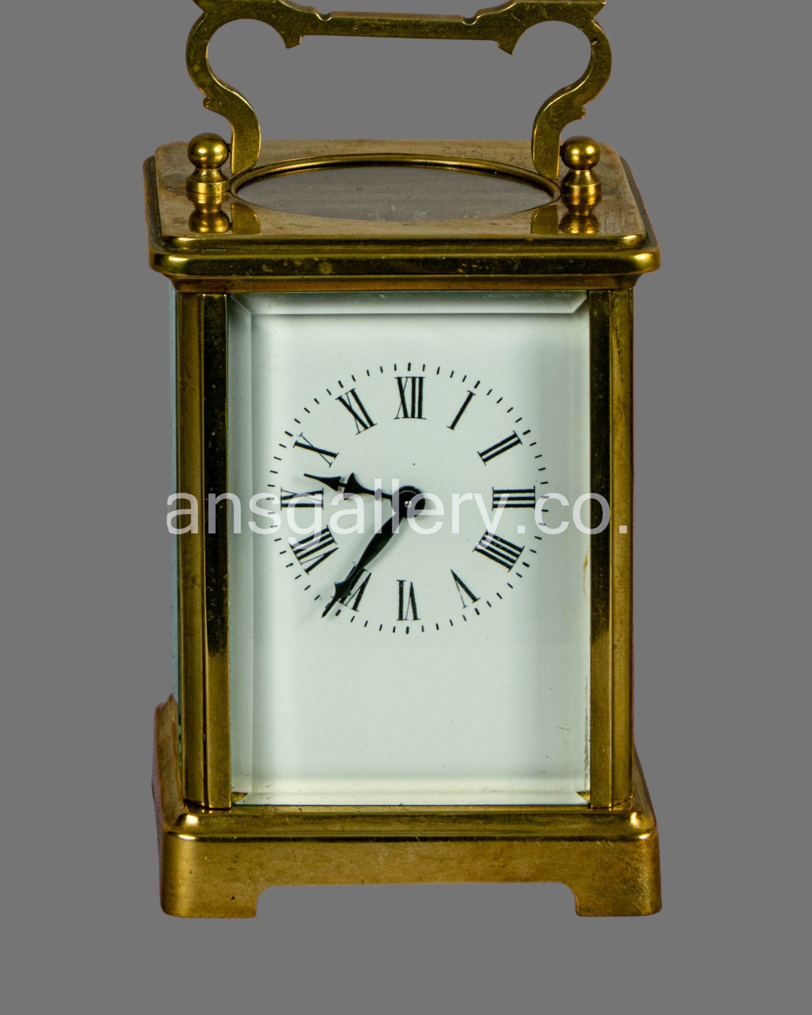 Carriage Clock, Vintage, Gilt Brass, English,