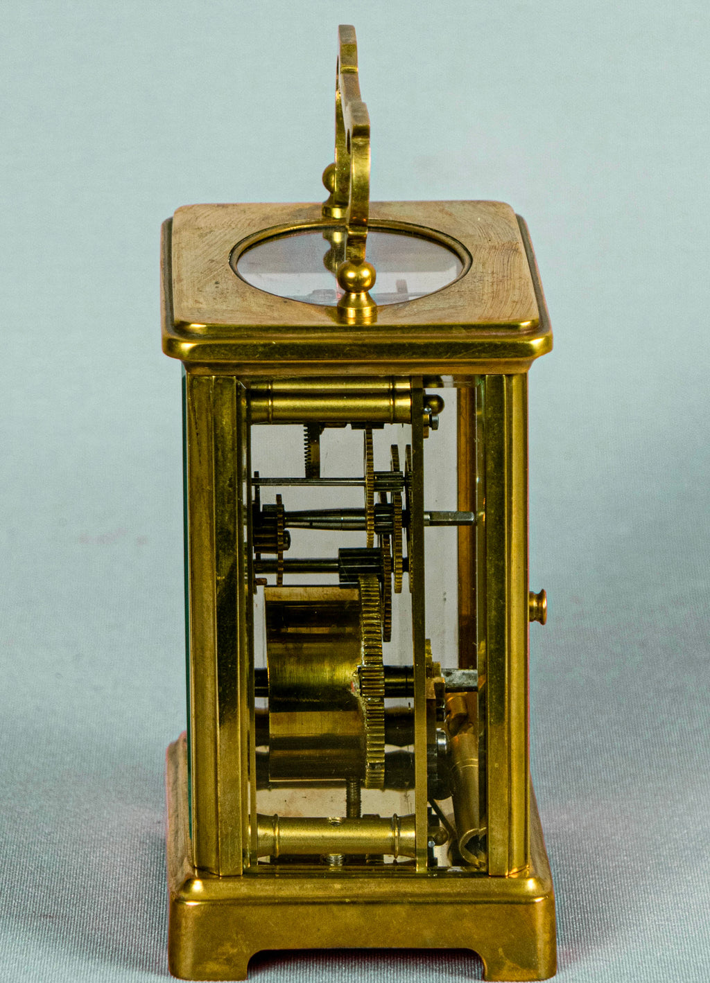 Carriage Clock,Antique, British, Brass Gilded