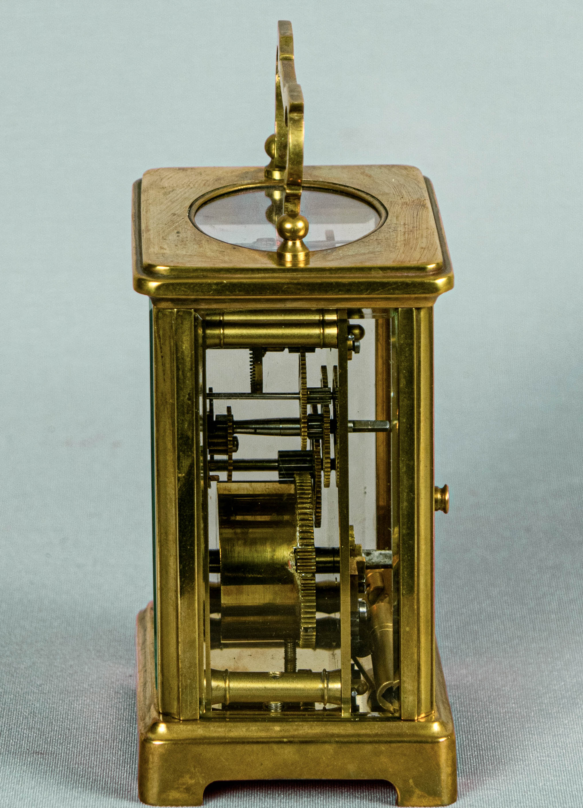 Carriage Clock,Antique, British, Brass Gilded
