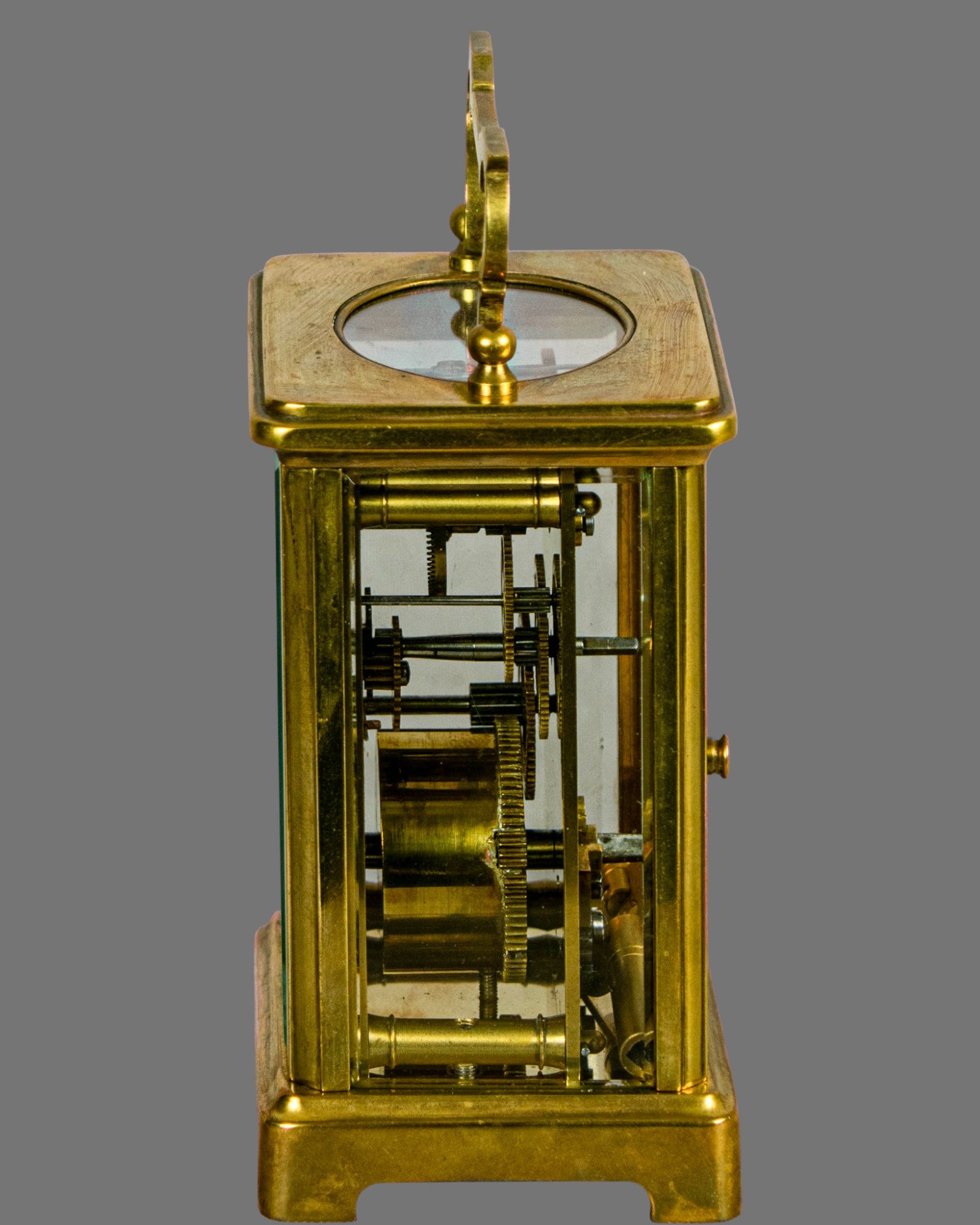 Carriage Clock, Vintage, Gilt Brass, English,
