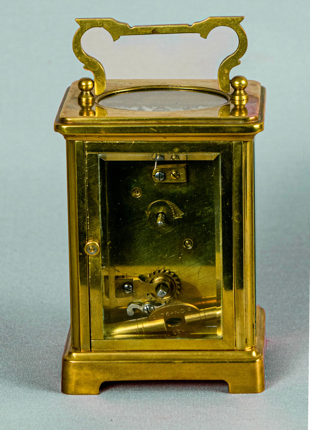 Carriage Clock,Antique, British, Brass Gilded