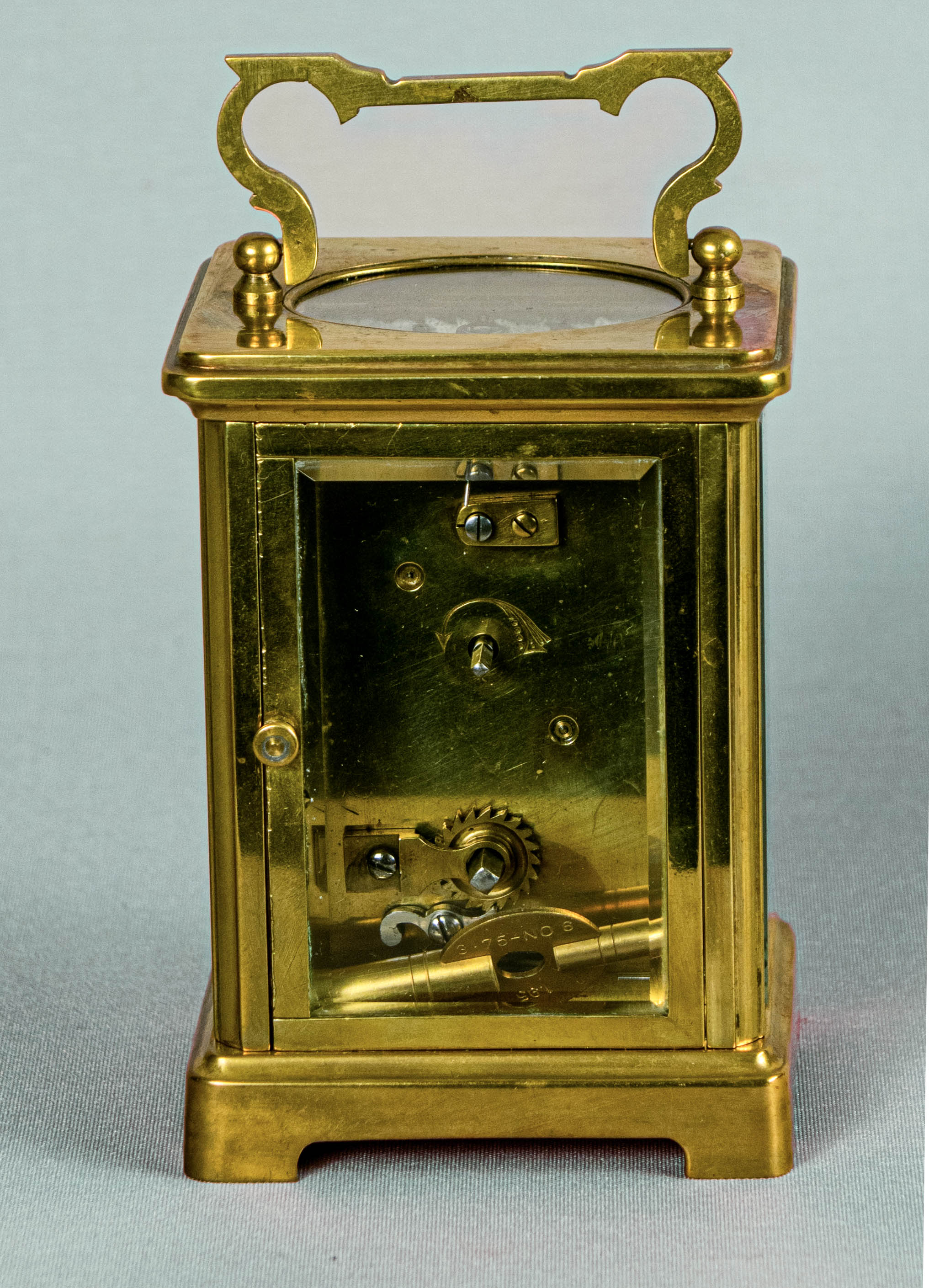 Carriage Clock,Antique, British, Brass Gilded