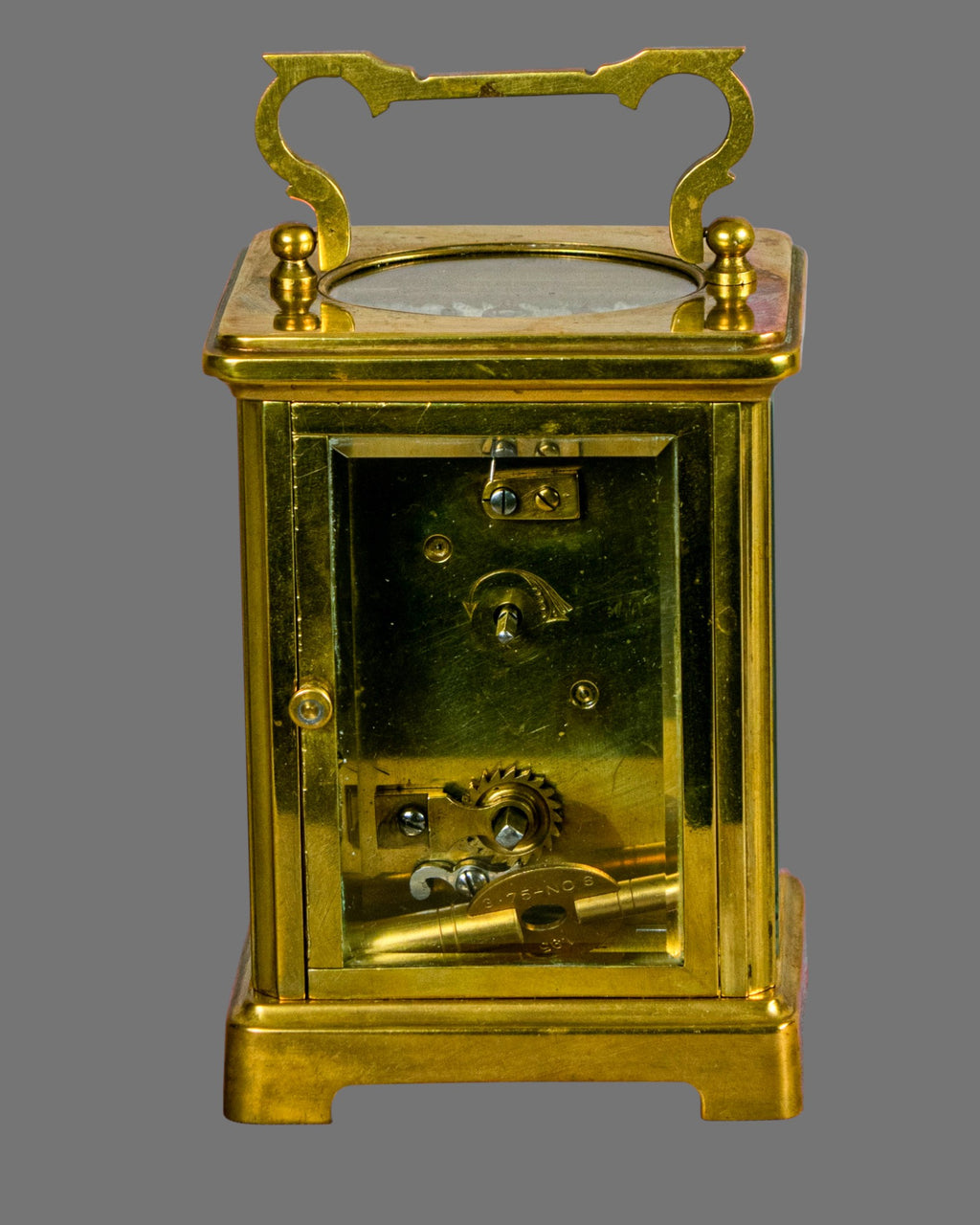 Carriage Clock, Vintage, Gilt Brass, English,
